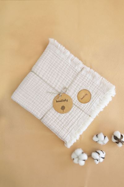 Bebek Müslin Battaniye 4 Katlı %100 Pamuk Bej
