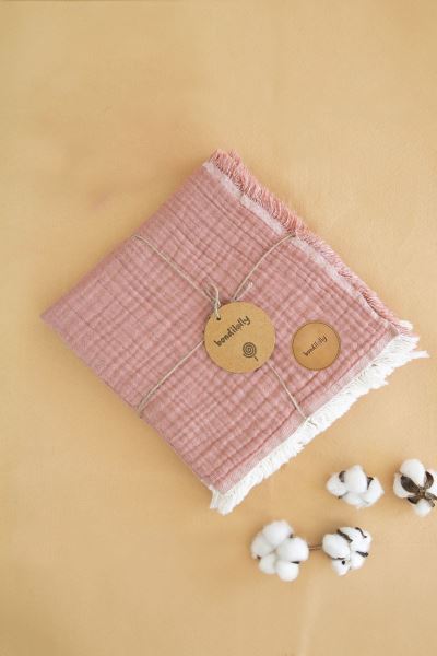 Bebek Müslin Battaniye 4 Katlı %100 Pamuk Kiremit