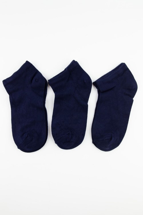 Bross 3lü Lacivert Bambu Patik Çocuk Çorap Lacivert