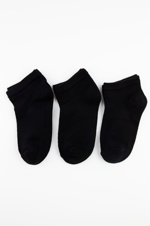 Bross 3lü Siyah Bambu Patik Çocuk Çorap Siyah
