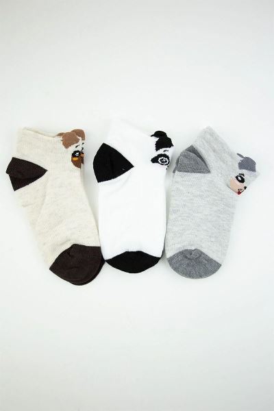 Bross 3d Face Erkek Çocuk Patik Çorap Asorti