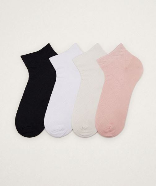 Ekose Kabartma 4lü  Bayan Step Asorti