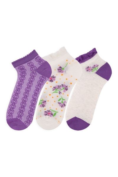 Kabartmalı Çiçekli Kadın 3lü Step Asorti