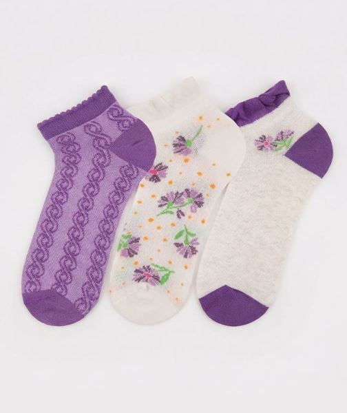 Kabartmalı Çiçekli Kadın 3lü Step Asorti