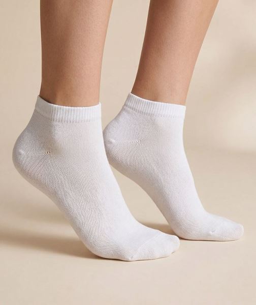 Kadın Düz 3lü Beyaz Patik Çorap Beyaz