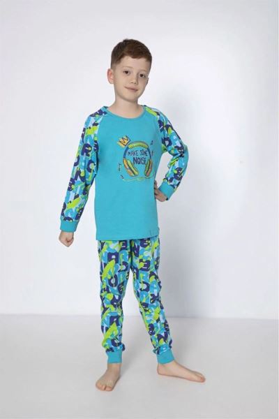Bross Erkek Çocuk Baskılı Mavi Pijama Takımı Mavi