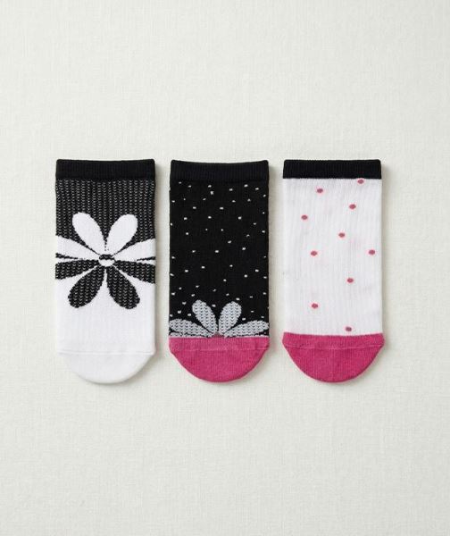 Çiçek Desenli 3lü Kadın Sneaker Çorap Asorti