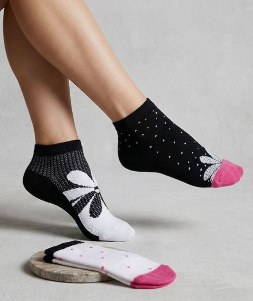 Çiçek Desenli 3lü Kadın Sneaker Çorap Asorti