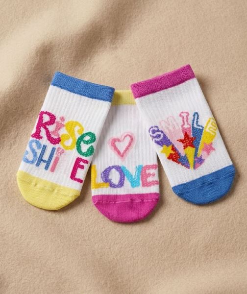 Happy Kız Çocuk 3lü Sneaker Çorap Asorti