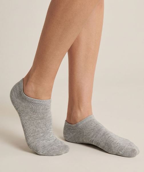 Kadın Düz 3lü Sneaker Çorap Gri Grimelanj