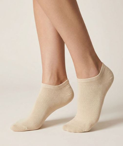 Kadın Düz 3lü Sneaker Çorap Ten Ten