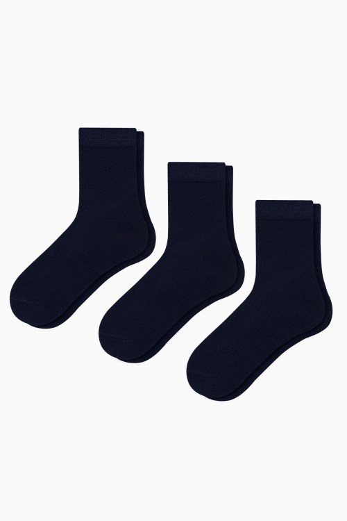 Bross 3lü Lacivert Bambu Çocuk Çorap Lacivert