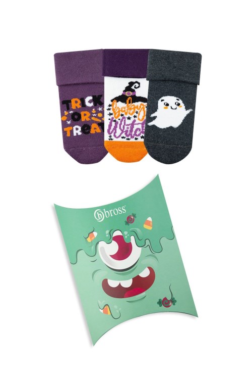 Bross 3lü Kutulu Halloween Bebek Çorap 1 Asorti