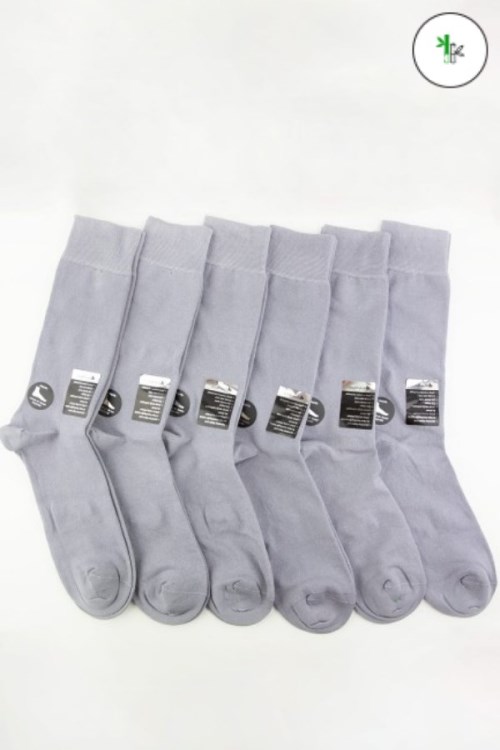 Bross 6lı Desensiz Bambu Erkek Çorap Füme