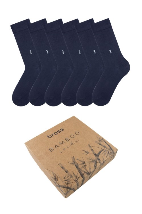 Bross 6lı Kutulu Lacivert Erkek Bambu Soket Çorap Lacivert