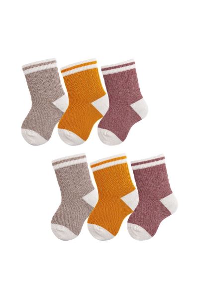 Bebek 6lı Renkli Çizgili Soket Çorap Asorti