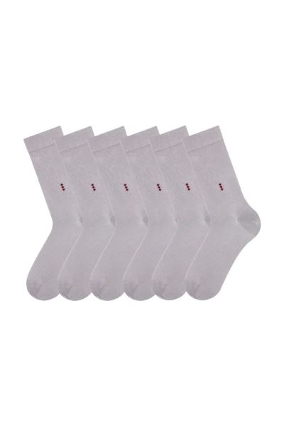 Bross 6lı Gri Erkek Bambu Soket Çorap Gri