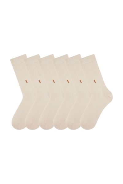 Bross 6lı Bej Erkek Bambu Soket Çorap  BEJ