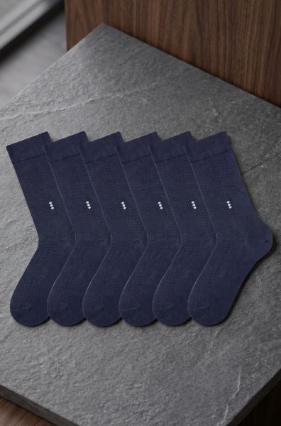 Bross 6lı Lacivert Erkek Bambu Soket Çorap Lacivert