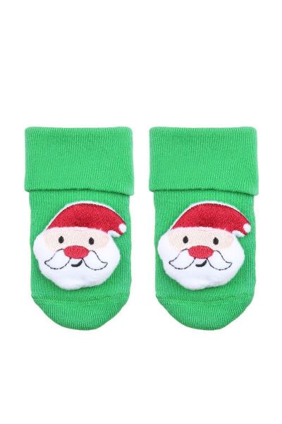 Bross Oyuncaklı Noel Baskılı Havlu Bebek Çorap Kırmızı