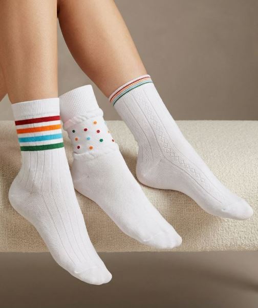 Çemberli Puanlı 3lü Kadın Soket Asorti