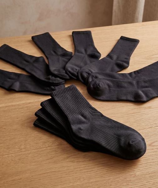 Erkek Spor 12li Soket Çorap Siyah