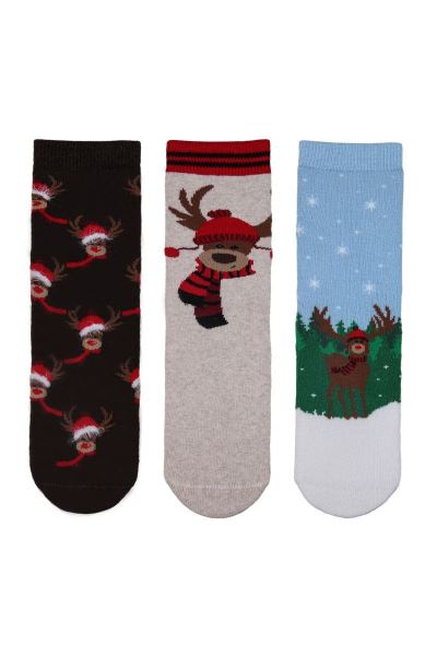 Geyik Havlu Erkek Çocuk 3lü Havlu Soket Asorti