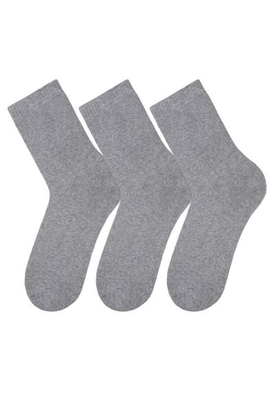 Havlu Düz Kadın 3lü Soket Gri Gri