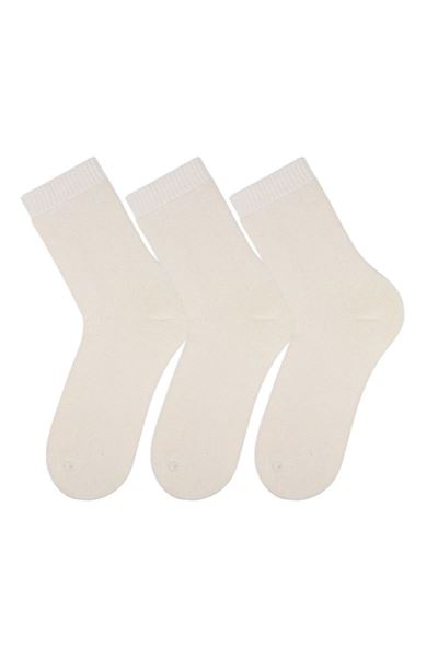 Havlu Düz Kadın 3lü Soket Ekru Ekru