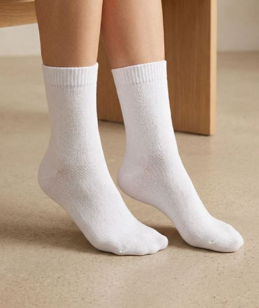 Havlu Düz Kadın 3lü Soket Beyaz Beyaz