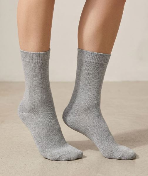 Havlu Düz Kadın 3lü Soket Gri Gri