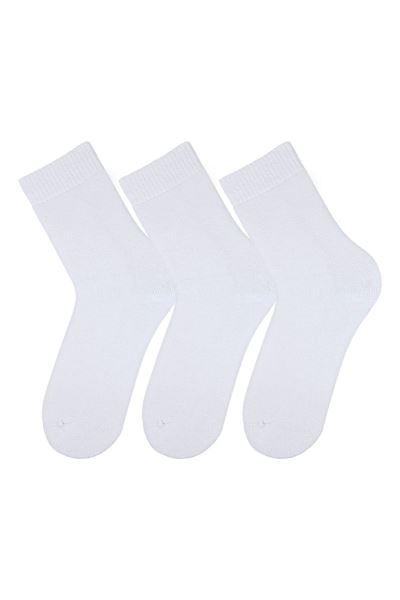 Havlu Düz Kadın Soket 3lü Beyaz Beyaz