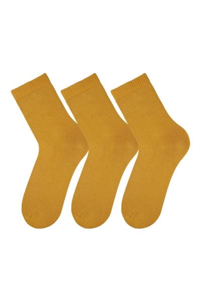 Havlu Düz Kadın Soket 3lü Hardal Hardal