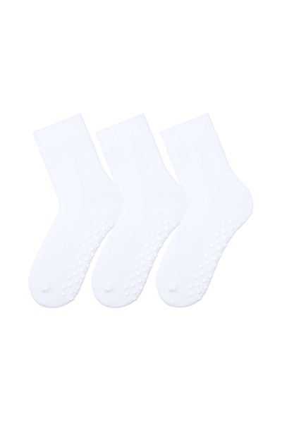 Havlu Düz Kız Çocuk 3lü Soket Beyaz Beyaz