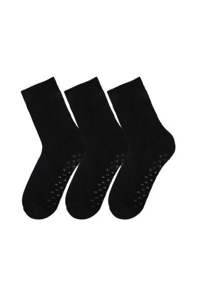Havlu Düz Kız Çocuk 3lü Soket Siyah Siyah