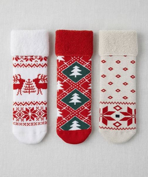 İskandinav Desenli 3lü Havlu Kadın Çorabı Asorti