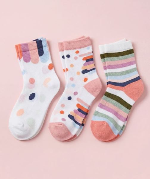 Puanlı Kız Çocuk 3lü Soket Asorti Asorti