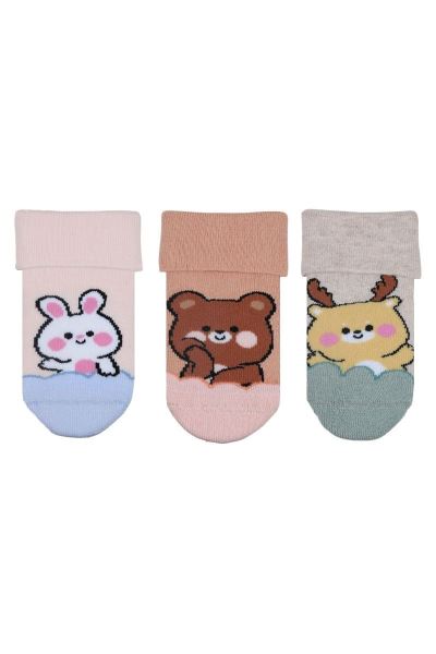 Sevimli Hayvanlar Havlu Kız Bebek 3lü Soket Asorti Asorti