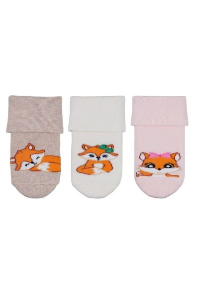 Tilki Havlu Kız Bebek 3lü Soket Asorti