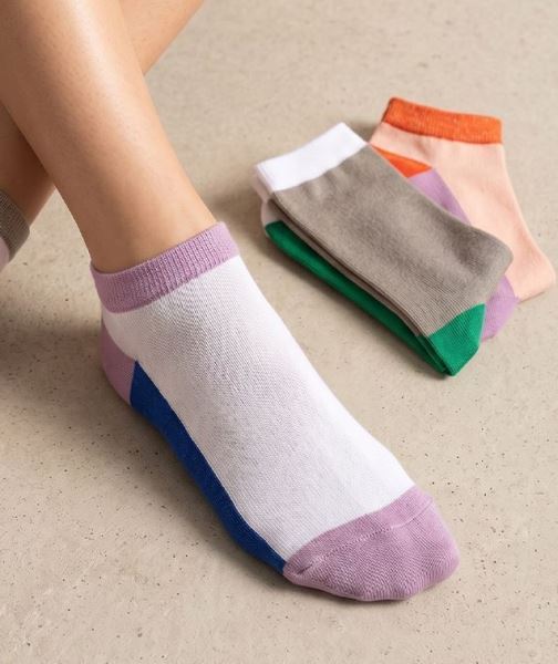 Kadın Renkli 4lü Step Çorap  Asorti