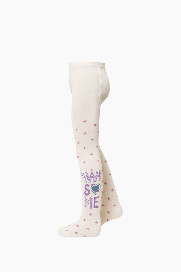 Awesome Yazılı Yıldız Desenli Çocuk Külotlu Çorap