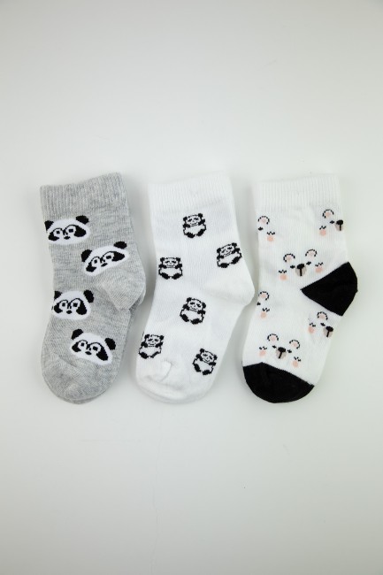 BROSS - Bross 3lü Bear Cute Erkek Bebek Soket Çorap