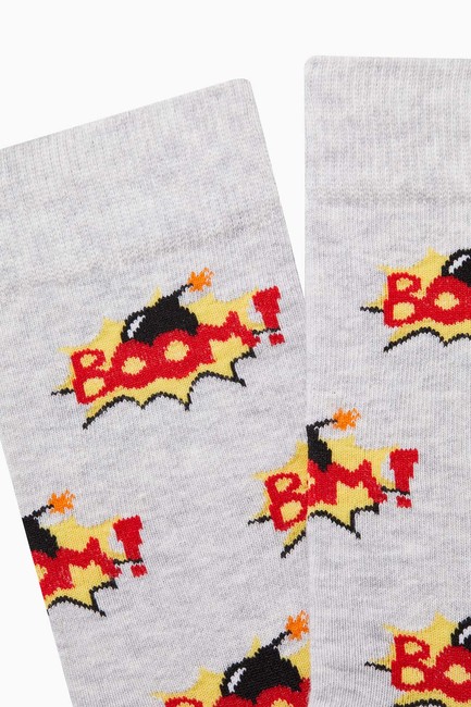 Bross Boom Desenli Erkek Çorap - Thumbnail