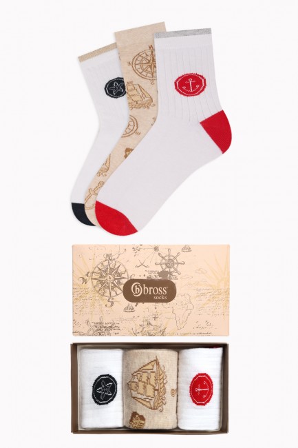 Bross - Boxed Marine Collection 3-Pack Women's Socks 1