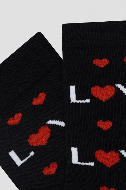 Bross 2-Love Valentine's Day Adult Socks and Sock Mask Combination - Thumbnail