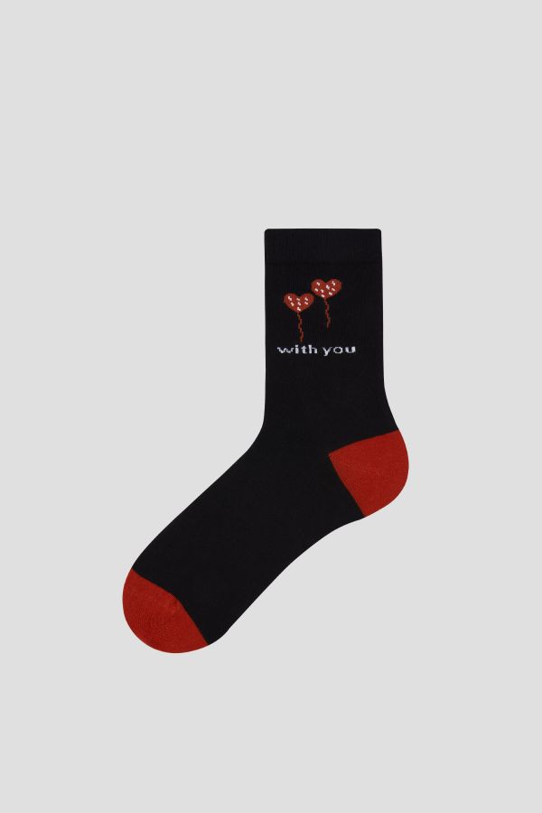 Bross 2-Love With You Valentine's Day Adult Socks and Sock Mask Combination