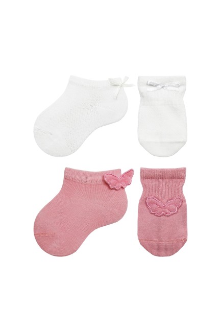 Bross - Bross 2er-Pack Kombination aus Handschuhen und Socken für Neugeborene mit Flügelzubehör