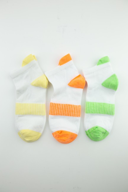 Bross 3 lü Neon Kadın Patik Çorap - Thumbnail