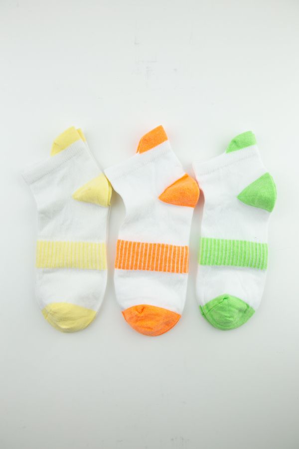 Bross 3 lü Neon Kadın Patik Çorap