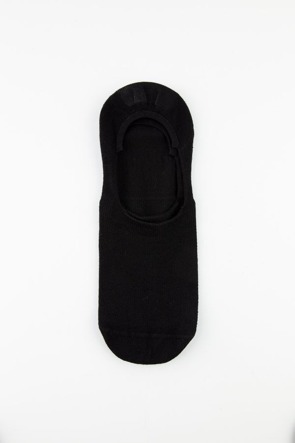 Bross 3lü Siyah Görünmez Topuk Silikon Babet Çorap